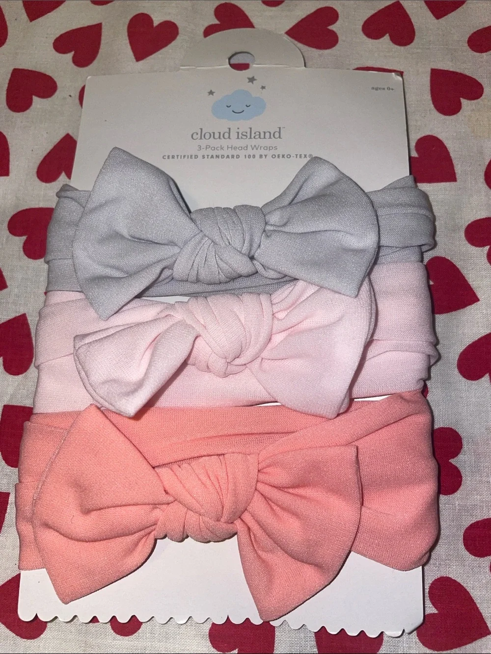 2 packs of 3 cloud island baby girl head wraps (6) (new)